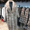 Норковая шуба (коричневый, чёрный, сапфир, сильвер, паломино, пастель). Модель, свободного покроя, с английским воротником и поясом.
