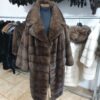 (Русский) Норковая шуба (коричневый, чёрный, сапфир, сильвер, паломино, пастель). Модель, свободного покроя, с английским воротником