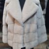 Mink coat loose fit, oversized, cross-section, with a hood